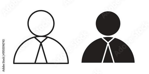 Man icon concept. Glyph and line vector illustrations on white background