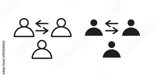 Mediator icon concept. Glyph and line vector illustrations on white background