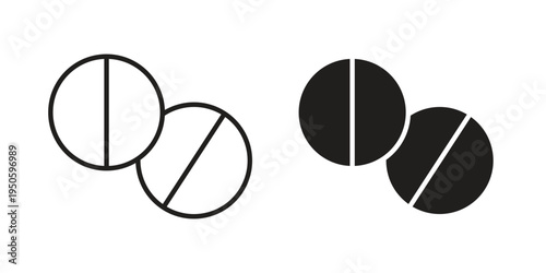 Medicine icon concept. Glyph and line vector illustrations on white background