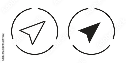 Navigation icon concept. Glyph and line vector illustrations on white background