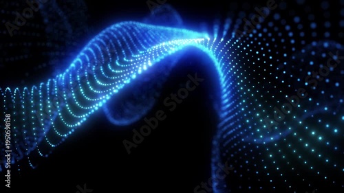 Abstract waves illuminated by neon light emit glamour and energy, creating a mesmerizing visual effect.
