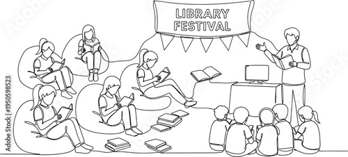 library festival illustration