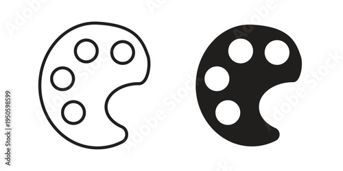 Palette icon concept. Glyph and line vector illustrations on white background