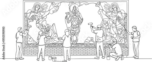 people sitting on benches in a park