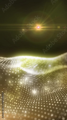 Abstract waves illuminated by neon light emit glamour and energy, creating a mesmerizing visual effect.
