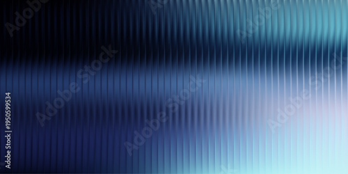 Deep navy to ice blue gradient, fluted ripple glass texture, glossy vertical ribs, soft haze at edges, moody abstract background. Vector illustration