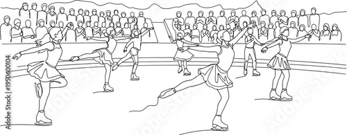 Action sports illustration with cartoon effect