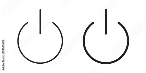 Power icon concept. Glyph and line vector illustrations on white background