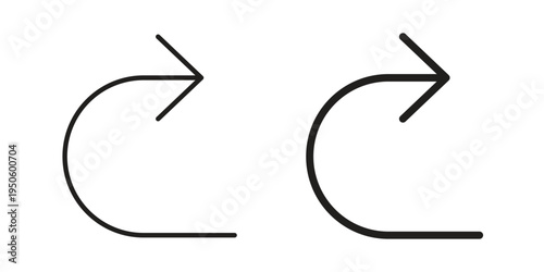 Redo icon concept. Glyph and line vector illustrations on white background