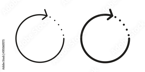 Rotate right icon concept. Glyph and line vector illustrations on white background