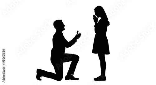 Man Proposing to a Woman Silhouette.