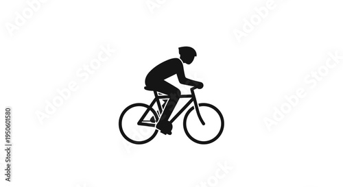 Man Riding a Bicycle Fast Outdoors.
