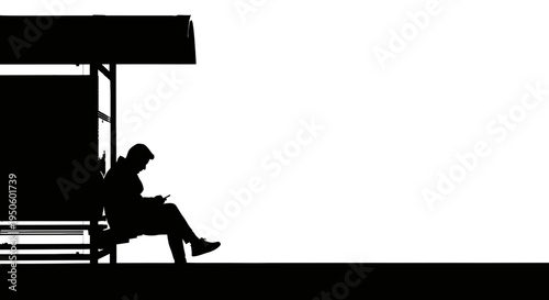 Man sitting on a bench reading.