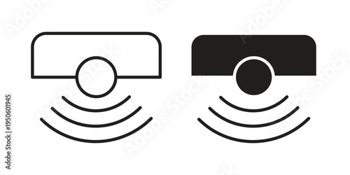 Sensor icon concept. Glyph and line vector illustrations on white background