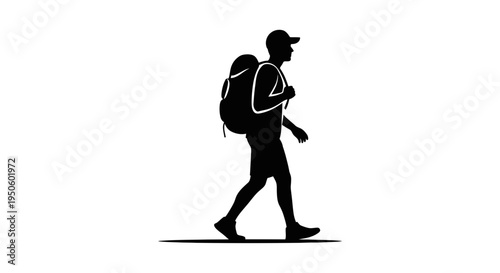 Man walking with backpack on.