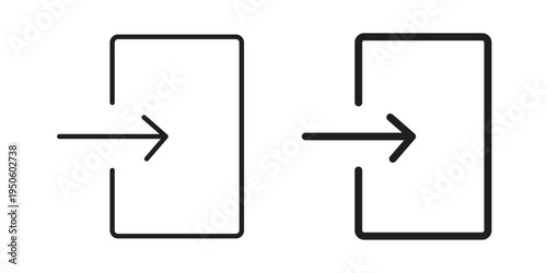 Sign out icon concept. Glyph and line vector illustrations on white background