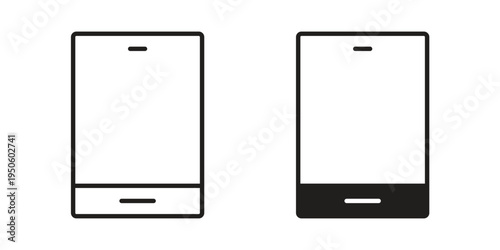 Smartphone icon concept. Glyph and line vector illustrations on white background