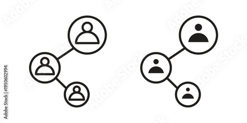 Social network icon concept. Glyph and line vector illustrations on white background