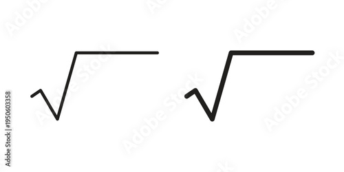 Square root icon concept. Glyph and line vector illustrations on white background