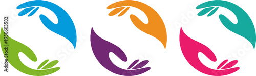 Creative Helping Hands Community Support Logo Set