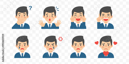 Man Thinking vs Crying Emotions, Business Moods, Decision Making