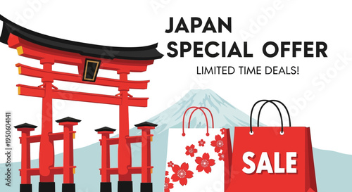 Japan Sale Offer: Torii Gate, Mount Fuji, Shopping Bags, Limited Time Deals