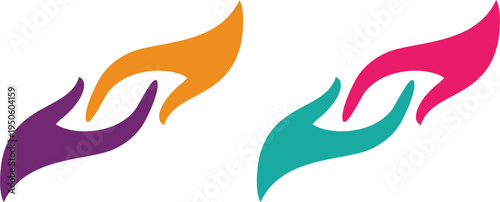 Abstract Helping Hands Care And Support Logo Vector Illustration
