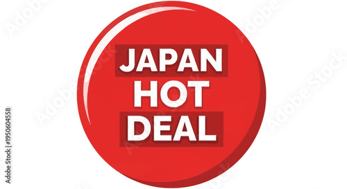 Japan Hot Deal Red Circle Badge - Special Offer Promotion