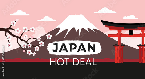 Japan Hot Deal Travel: Mount Fuji, Torii Gate, and Cherry Blossoms