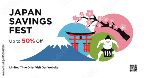 Japan Savings Fest: Mount Fuji, Torii Gate, Sumo Wrestler, Cherry Blossoms, 50% Off Sale