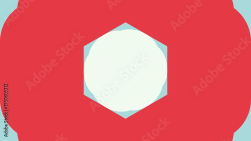 Abstract Geometric Composition in Red Light Blue and White vector pattern background