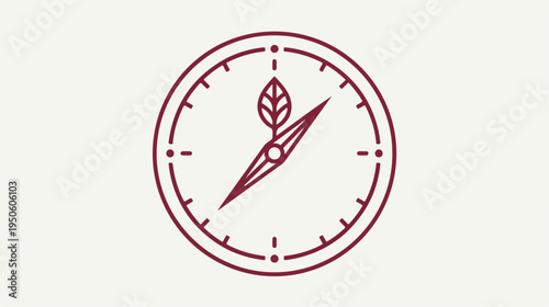 Compass with Leaf Icon Illustrates Sustainable Direction and Eco-Friendly Navigation.