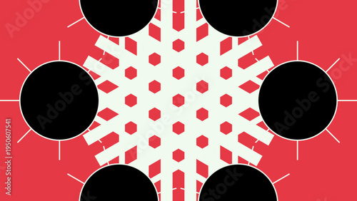 Abstract Geometric Pattern with Circles and Lines vector background