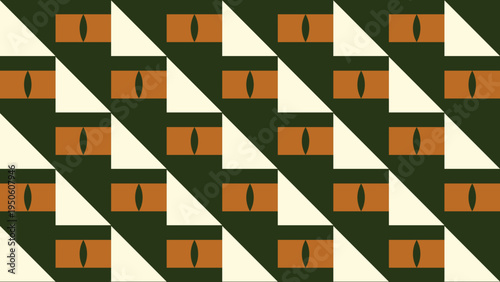 Abstract Geometric Pattern with Eyes and Triangles vector background