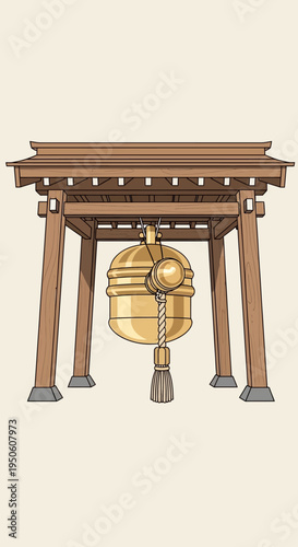 Traditional Japanese Temple Bell Structure