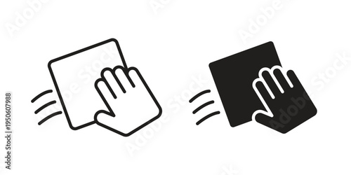 wipe icon concept. Glyph and line vector illustrations on white background
