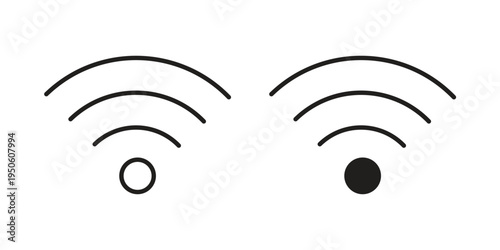 Wifi icon concept. Glyph and line vector illustrations on white background