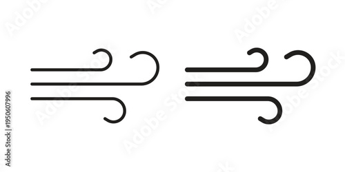 Wind icon concept. Glyph and line vector illustrations on white background