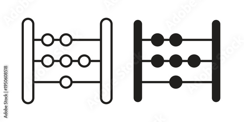 Abacus icon illustration for web design. filled flat icons