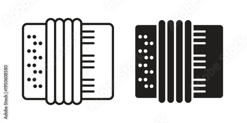 Accordion icon illustration for web design. filled flat icons