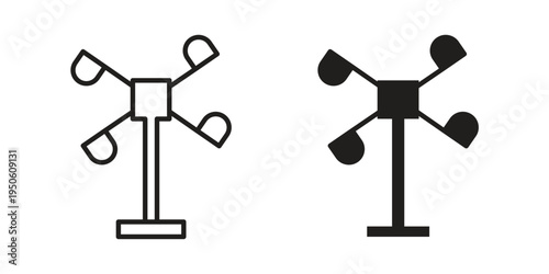 Anemometer icon illustration for web design. filled flat icons