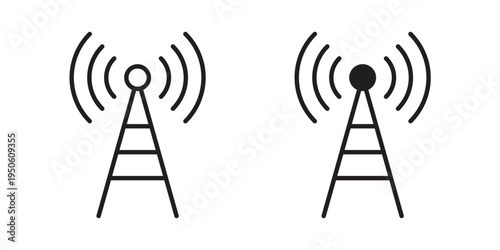 Antenna icon illustration for web design. filled flat icons
