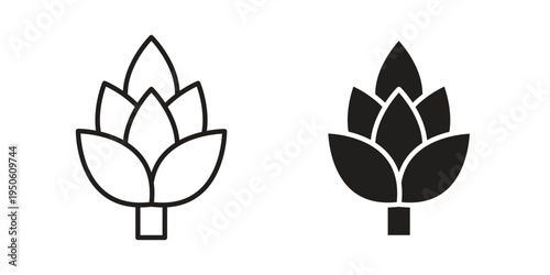 Artichoke icon illustration for web design. filled flat icons