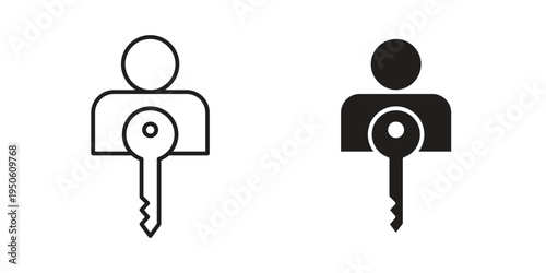 Authentication icon illustration for web design. filled flat icons