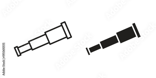 Boat Telescope icon illustration for web design. filled flat icons