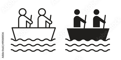 Boat race icon illustration for web design. filled flat icons