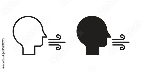 Breath icon illustration for web design. filled flat icons