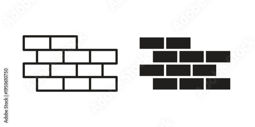 Bricks icon illustration for web design. filled flat icons