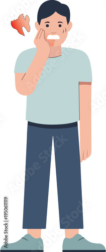 Man suffering from tooth pain illustration