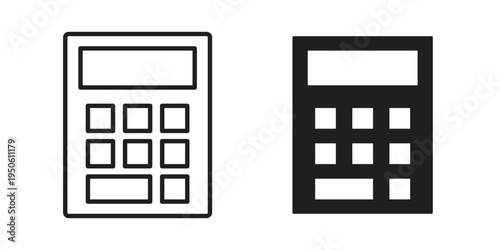 Calculator icon illustration for web design. filled flat icons